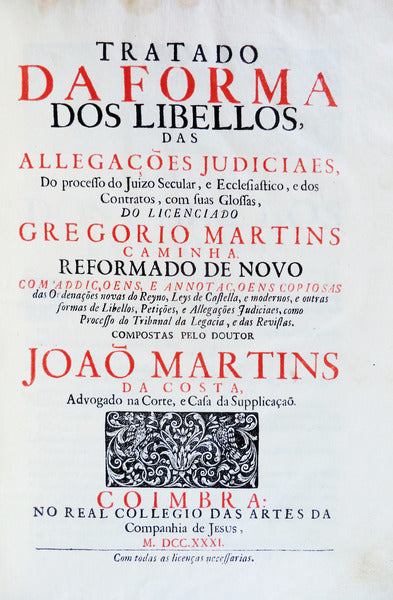 TRATADO DA FORMA DOS LIBELLOS, DAS ALLEGAÃ‡Ã•ES JUDICIAES