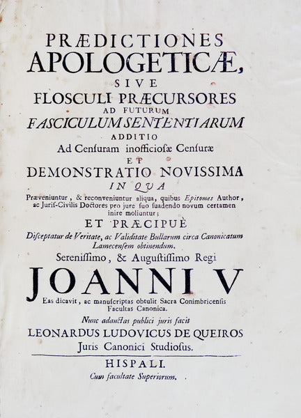 PRAEDICTIONES APOLOGETICAE