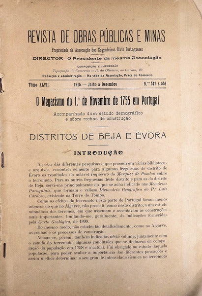 O MEGASISMO DO 1Âº DE NOVEMBRO DE 1755