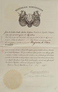CARTA PATENTE â€“ CAPITÃƒO DE FRAGATA â€“ REPÃšBLICA PORTUGUESA. 1919.