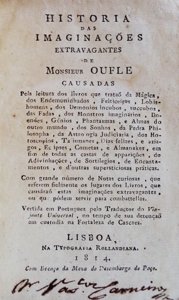 HISTORIA DAS IMAGINAÃ‡Ã•ES EXTRAVAGANTES DE MONSIEUR OUFLE.
