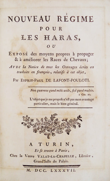 NOUVEAU RÃ‰GIME POUR LES HARAS,