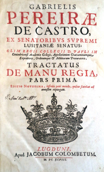 [TRATADO DO PODER REAL OU SOBERANO: DE MANU REGIA]