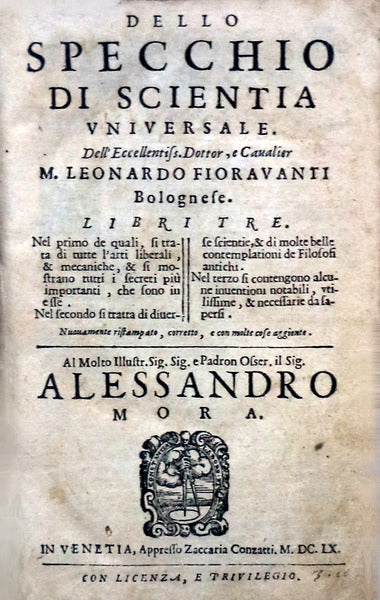 DELLO SPECCHIO DI SCIENTIA UNIVERSALE.