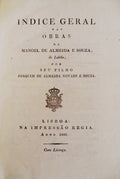 INDICE GERAL DAS OBRAS DE MANOEL DE ALMEIDA E SOUZA, de LobÃ£o,