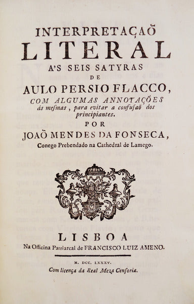 INTERPRETAÃ‡ÃƒO LITERAL Aâ€™S SEIS SATYRAS DE AULO PERSIO FLACCO