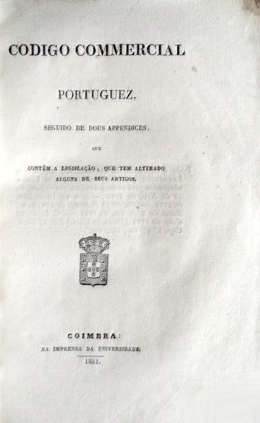 CODIGO COMMERCIAL PORTUGUEZ. [1851].