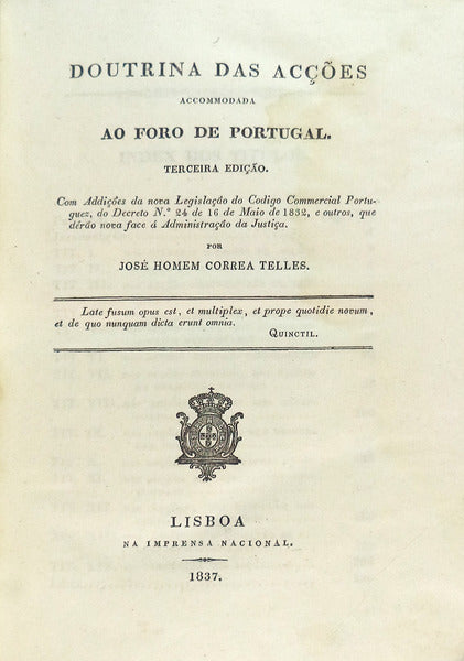 DOUTRINA DAS ACÃ‡Ã•ES ACOMMODADA AO FORO DE PORTUGAL