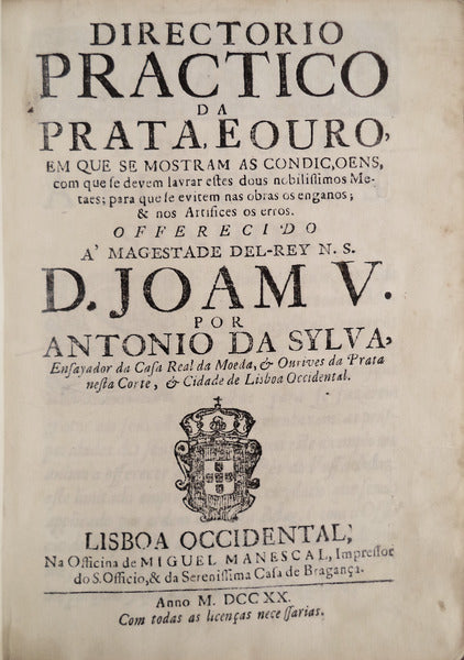 DIRECTORIO PRATICO DA PRATA, E OURO,