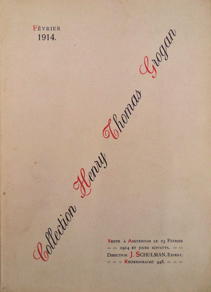 CATALOGUE DE LA COLLECTION IMPORTANTE H. T. GROGAN Ã€ LONDRES.