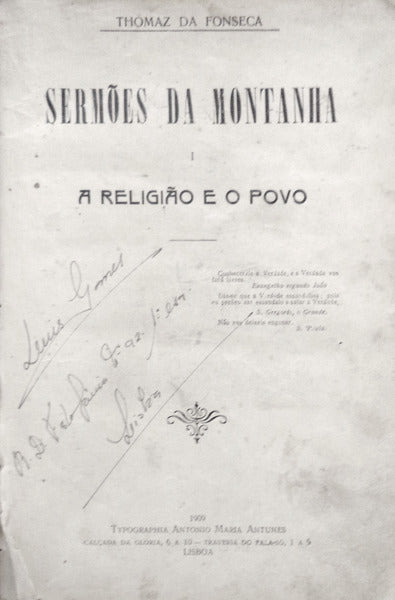 SERMÃ•ES DA MONTANHA. I. A RELIGIÃƒO E O POVO. [1Âª EDIÃ‡ÃƒO]