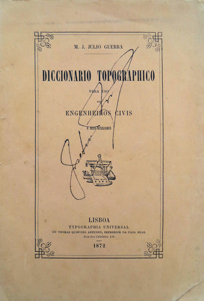 DICCIONARIO TOPOGRAPHICO PARA USO DOS ENGENHEIROS CIVIS
