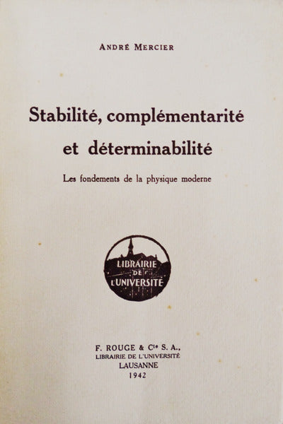 STABILITÃ‰, COMPLÃ‰MENTARITÃ‰ ET DÃ‰TERMINABILITÃ‰.