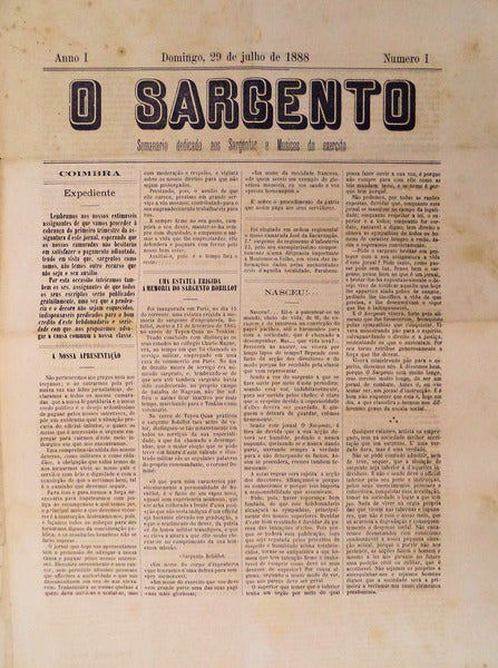 IMPRENSA PERIÃ“DICA â€“ SÃ‰C. XIX â€“ O SARGENTO.