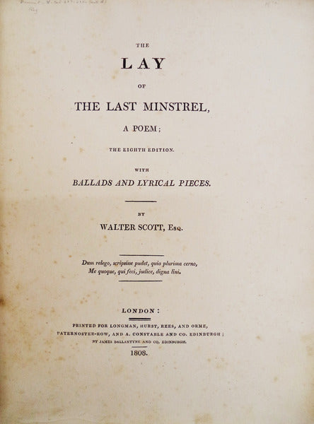 THE LAY OF THE LAST MINSTREL,