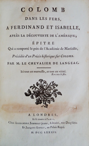 COLOMB DANS LES FERS,