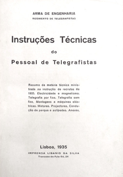 INSTRUÃ‡Ã•ES TÃ‰CNICAS DO PESSOAL DE TELEGRAFISTAS.