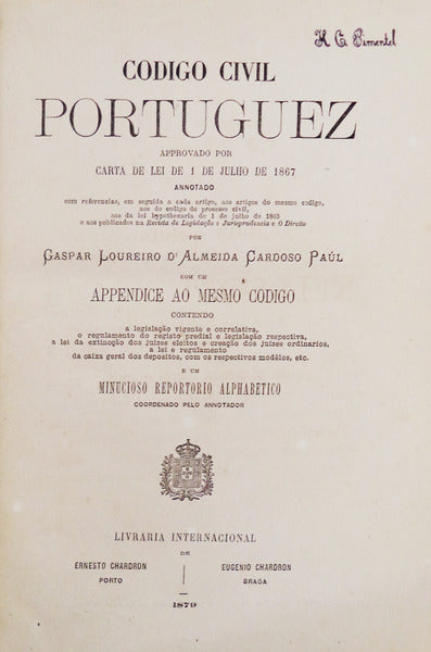 CODIGO CIVIL PORTUGUEZ. [SEABRA]