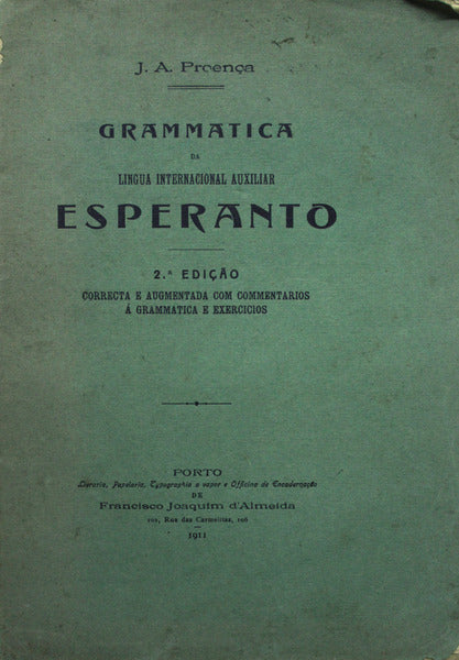 GRAMMATICA DA LINGUA INTERNACIONAL AUXILIAR ESPERANTO.