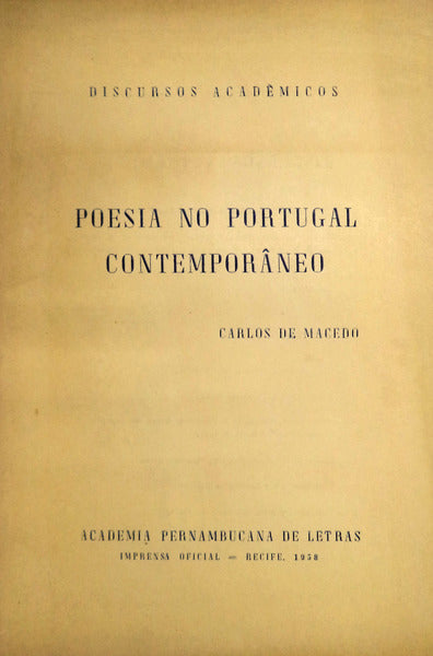 POESIA NO PORTUGAL CONTEMPORÃ‚NEO.