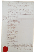 MANUSCRITO - SÃ‰C. XIX - ESFRAGÃSTICA - NEGÃ“CIOS ESTRANGEIROS - ROL DA TRIPULAÃ‡ÃƒO DA GALERA PIEDADE.