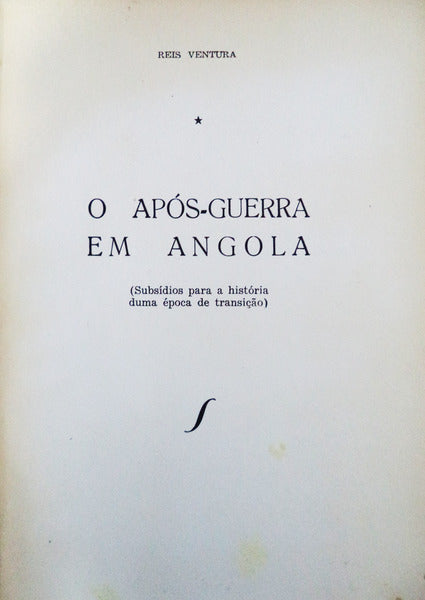O APÃ“S-GUERRA EM ANGOLA.