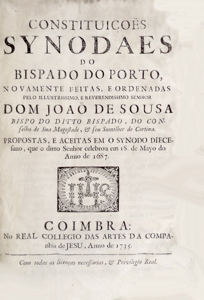 CONSTITUIÃ‡Ã•ES SINODAES DO BISPADO DO PORTO.