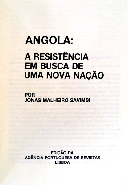 ANGOLA: A RESISTÃŠNCIA EM BUSCA DE UMA NOVA NAÃ‡ÃƒO.