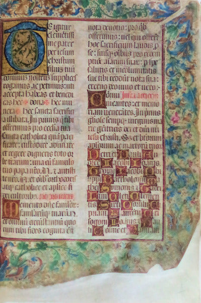 MANUSCRITO ILUMINADO - SÃ‰C. XV - XVI - MISSALE ROMANUM - SANCTA MISSA - DIVINUM OFFICIUM.