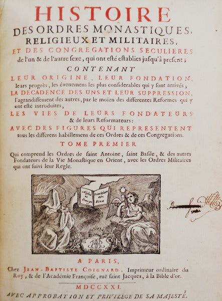HISTOIRE DES ORDRES MONASTIQUES, RELIGIEUX ET MILITAIRES,