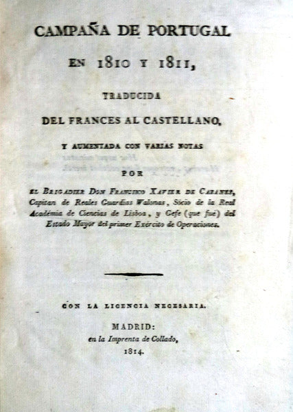 CAMPAÃ‘A DE PORTUGAL EN 1810 Y 1811.