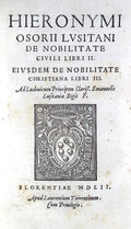HIERONYMI OSORII LVSITANI DE NOBILITATE CIVILI LIBRI II