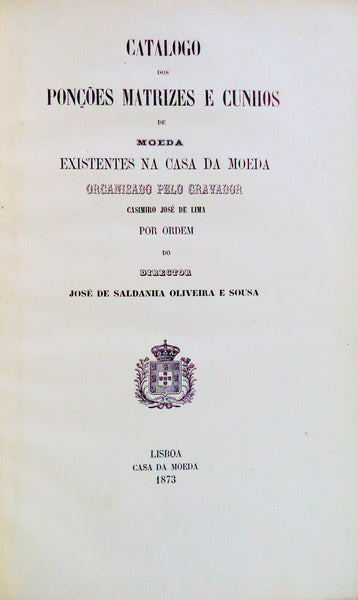 ENCADERNAÃ‡ÃƒO ARTÃSTICA - SÃ‰C. XIX - CATALOGO DOS PONÃ‡Ã•ES MATRIZES E CUNHOS