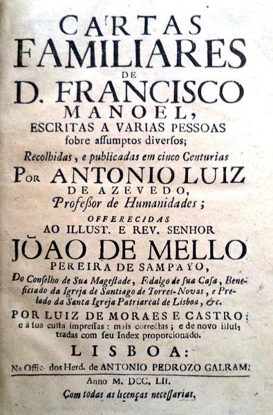 CARTAS FAMILIARES. [2.Âª EDIÃ‡ÃƒO]