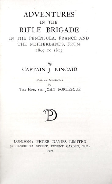 ADVENTURES IN THE RIFLE BRIGADE.