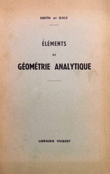 Ã‰LÃ‰MENTS DE GÃ‰OMETRIE ANALYTIQUE.