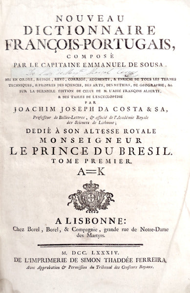 NOUVEAU DICTIONNAIRE FRANÃ‡OIS-PORTUGAIS,