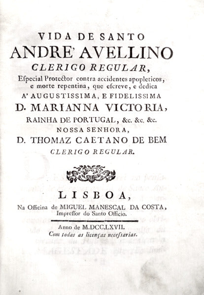 VIDA DE SANTO ANDRÃ‰ AVELLINO.