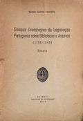 SINOPSE CRONOLÃ“GICA DA LEGISLAÃ‡ÃƒO PORTUGUESA SOBRE BIBLIOTECAS E ARQUIVOS (1796-1948).