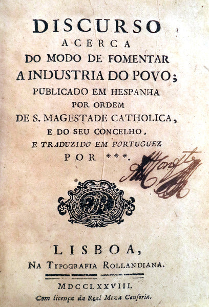 DISCURSO ACERCA DO MODO DE FOMENTAR A INDUSTRIA DO POVO;