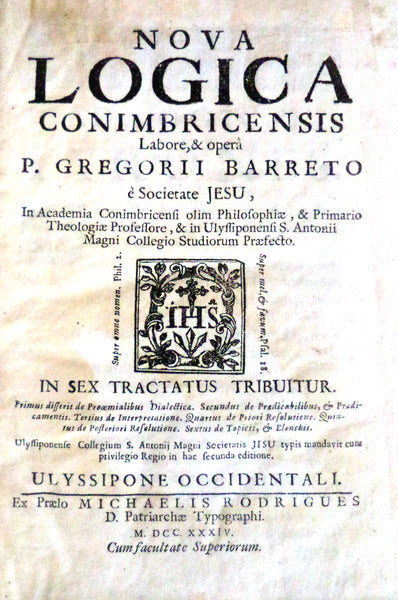NOVA LOGICA CONIMBRICENSIS.