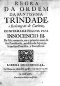 REGRA DA ORDEM DA SANTISSIMA TRINDADE,