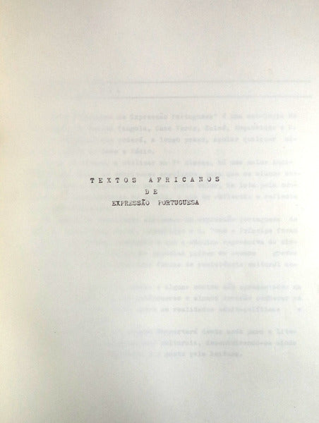 TEXTOS AFRICANOS DE EXPRESSÃƒO PORTUGUESA.