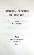 EDITORIAL PRACTICE IN LIBRARIES.