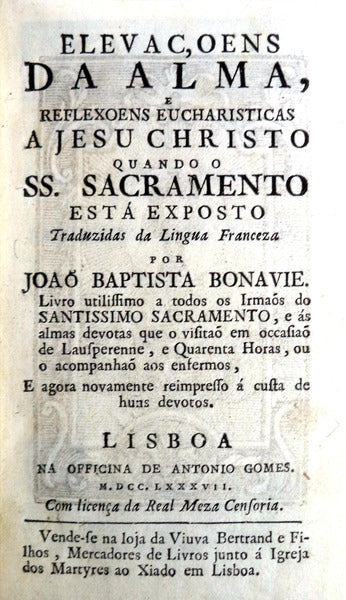 ELEVAÃ‡OENS DA ALMA, REFLEXOENS EUCHARISTICAS A JESU CHRISTO