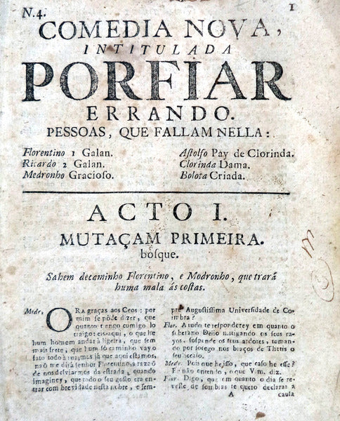 COMEDIA NOVA, INTITULADA PORFIAR ERRANDO.