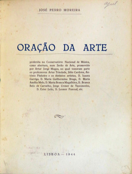ORAÇÃO DA ARTE.