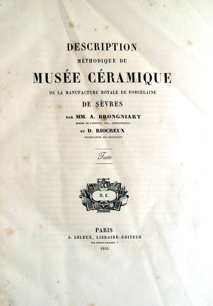DESCRIPTION MÃ‰THODIQUE DE MUSÃ‰E CÃ‰RAMIQUE DE LA MANUFACTURE ROYALE DE PORCELAINE DE SÃˆVRES