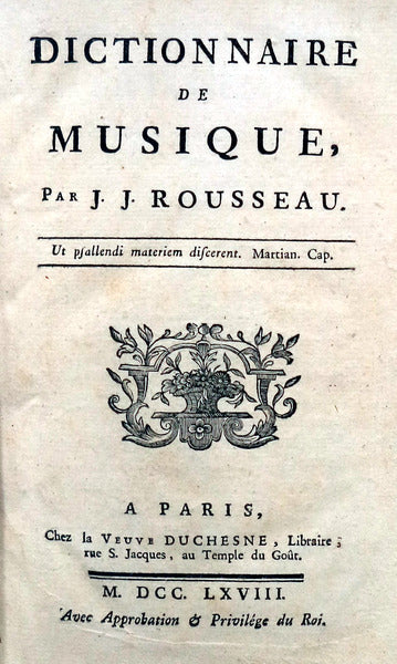 DICTIONNAIRE DE MUSIQUE,