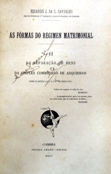AS FÃ“RMAS DO REGIMEN MATRIMONIAL.